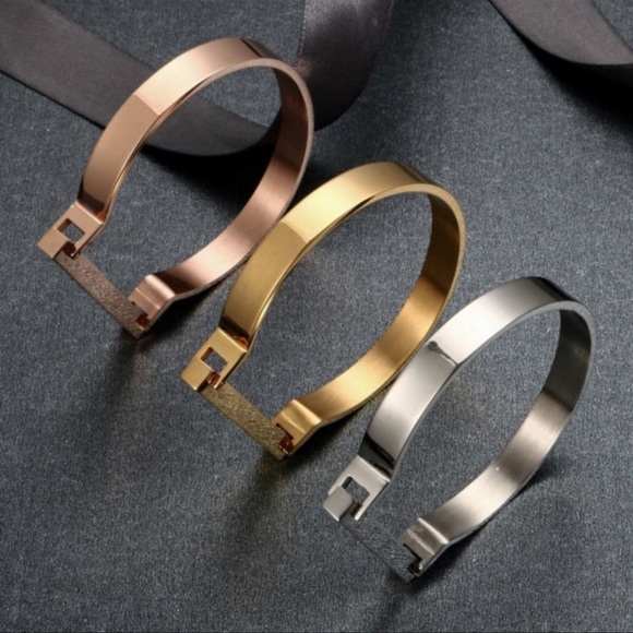 Lux Bar Bangle Bracelet - Stainless Steel - Picture 4 of 8